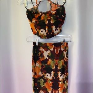 NWT Super Sexy 2 Piece Camo Print Skirt Set Size 8 UK Size